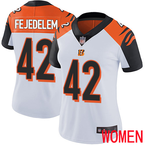 Cincinnati Bengals Limited White Women Clayton Fejedelem Road Jersey NFL Footballl #42 Vapor Untouchable